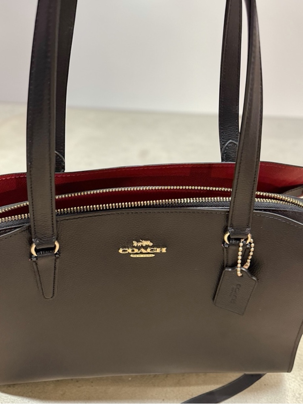 Coach Tatum Carryall Black Double Face Pebbled Leather Handbag C4078 NWOT - Picture 4 of 14